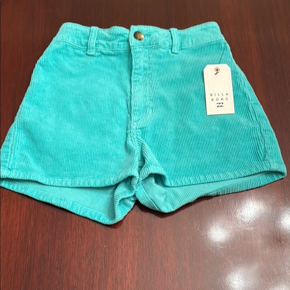 Billabong Pants - Seagram Green Billabong Corduroy Shorts. NWT. Size 24